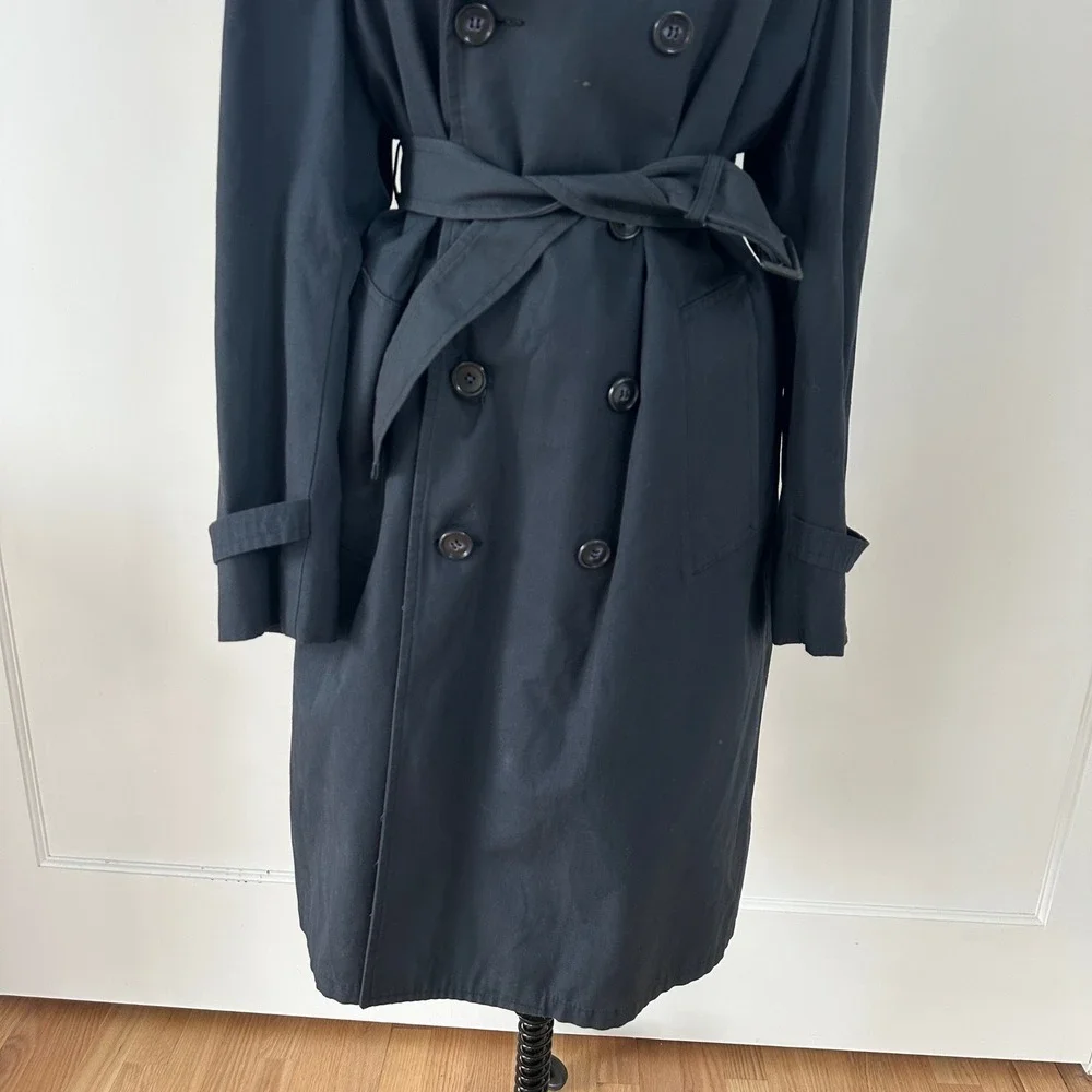 Vintage Clipper Mist London Fog Navy Trench 38‎ Men's Womens Medium Normcore